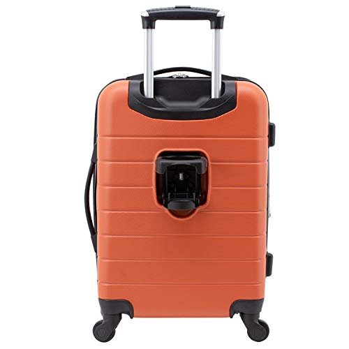 Wrangler Smart Spinner Hardside Luggage, 3 Piece Set, Burnt Orange