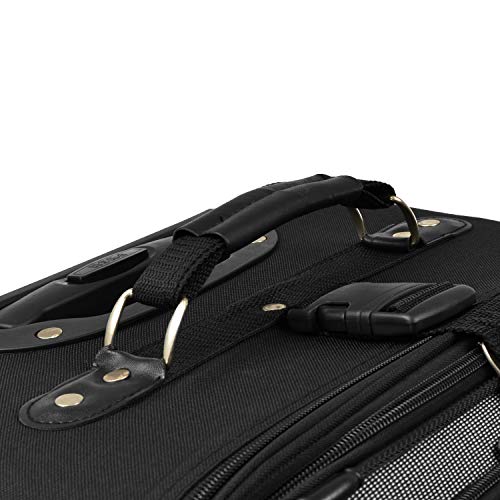 U.S. Traveler New Yorker Lightweight Expandable Rolling Luggage, Black, 3-Piece Set