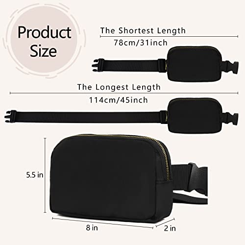 VOROLO Fanny Pack For Women And Men Crossbody Bag Belt Bag with Adjustable Strap Graduation Gifts Black