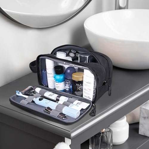 HILOMON Men's Toiletry Bag, Tactical Inspired Hygiene Shaving Bath Shower Grooming Toiletries Bag for Men Water-resistant Dop Kits for Travel