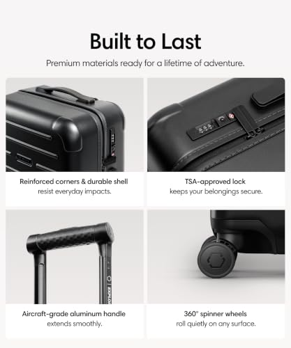 Solgaard Carry-On Closet Lite - Hard-Shell 20.8" Travel Luggage Bag (Black)