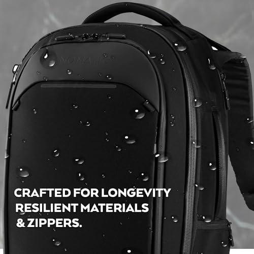 NOMATIC Navigator Travel Backpack - 32L Backpack with Laptop Compartment and 9L Built-In Expansion - Anti-Theft Carry-On Backpack for Travel - Water Resistant Travel Pack (Black)