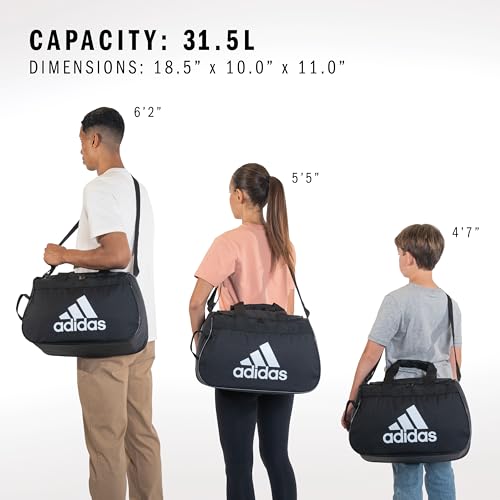adidas Power Gym Bag – Lightweight Small Duffel, Black/Diablo, OSFA
