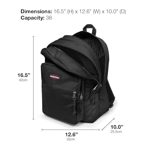 Eastpak Pinnacle Backpack - Bag For School,Travel, Work, or Bookbag - Black Denim