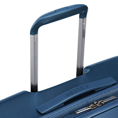 DELSEY PARIS Comete 3.0 Hardside Expandable Luggage with Spinner Wheels, Blue, Checked-Large, 28 Inch