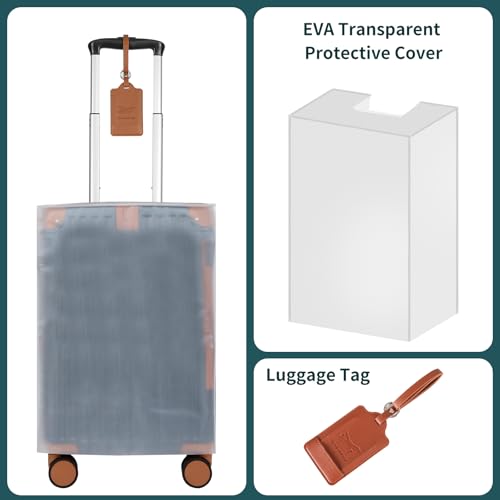 WireHot 22x14x9 Airline Approved Vintage Style Carry On Luggage with Backpack Sets, ABS+PC Hardshell Small 20 inch Retro Suitcase with Protective Cover & Tag (Teal Blue, 20in/BP/TB)