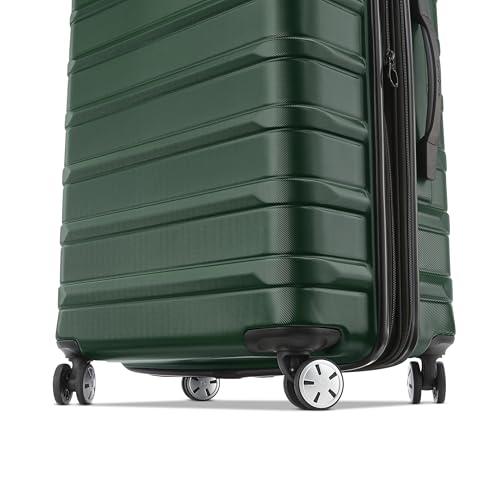 Samsonite Omni 2 Hardside 3 Piece Set - Includes Carry-On, Medium, & Large Checked Suitcases - 360° Dual Spinner Wheels - Integrated TSA Lock & Expansion - Amazon Exclusive - Emerald Green