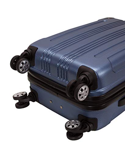 Rockland London Hardside 3 Piece Expandable Spinner Wheel Luggage Set, (20"/24"/28"), Blue