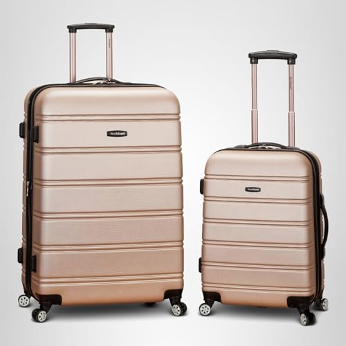 Rockland Melbourne Hardside 3 Piece Expandable Spinner Wheel Luggage Set, (20"/24"/28"), Champagne
