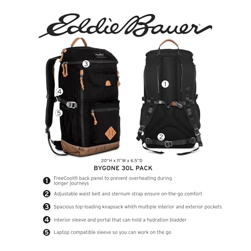 Eddie Bauer Bygone 30L Backpack with Top Loading Knapsack, Terracotta