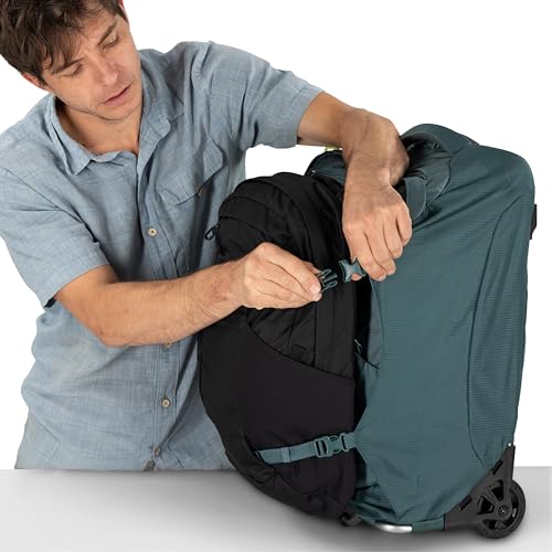 Osprey Farpoint Fairview 36L Wheeled Travel Pack - Carry On Luggage with Wheels - Rolling Backpack Travel Bag, Black