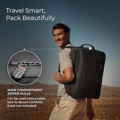 Briggs & Riley Large Convertible Backpack Duffle Bag - Carry On for Men & Women, Use for Travel, Gym, or Work, Overnight Weekend Luggage, Shoulder Strap, Laptop Compartment - ZDX Collection, Black