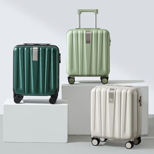 Hanke 16 Inch Underseat Carry on Luggage with Wheels,Small Hard Shell Suitcases for Weekender,Travel Approved Lightweight Travel Luggage Suitcase for Womem Men,Bamboo Green.