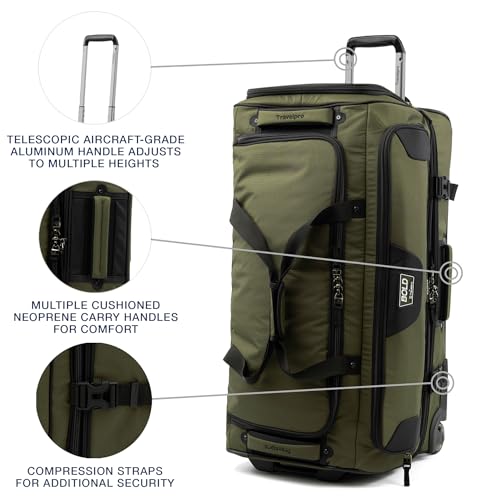 Travelpro Bold Softside 2-Piece Set — Expandable 2-Wheel Upright Large Luggage with Backpack, Olive/Black