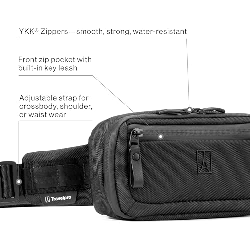 Travelpro Altitude Sling 2L, Water Resistant, Work, Business, Men and Women, Jet Black