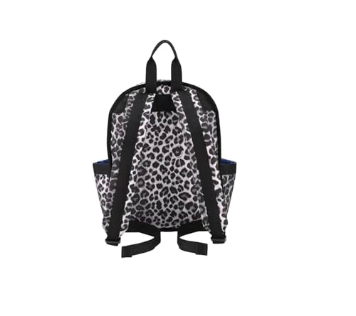LeSportsac White Leopard Route Small Backpack, Black, Slate Grey & Light Grey