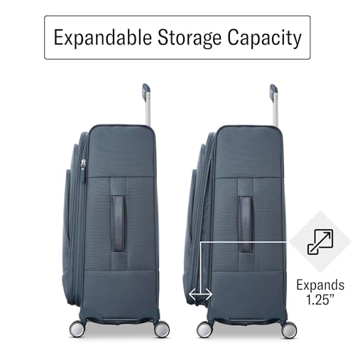 Samsonite UpLIFT Lightweight Medium Checked Softside Luggage with Spinner Wheels - Expandable - Airline-Approved, Polyester Soft Suitcase for Ultra Light Travel - Elemental Blue
