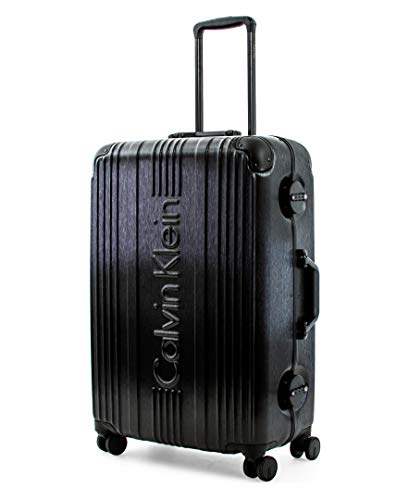 Calvin Klein Fulton 2.0 Hardside Spinner Luggage with TSA Lock, Black, 25 Inch