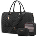 LOVEVOOK Travel Duffle Bag for Women, Weekender Overnight Bag with Shoe Compartment, Carry on Case with Toiletry Kit, Gym Duffel Bag with Wet Pocket, Hospital bags for Labor and Delivery, 3 Pcs Set