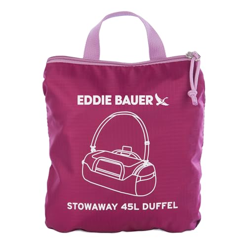 Eddie Bauer Stowaway Packable Duffel Bag| Travel | Foldable | Lightweight | Durable | Ripstop Polyester | 23" Length | 45L Capacity - Port Red