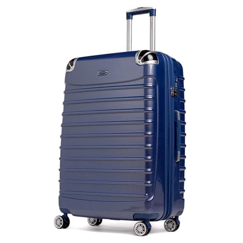 Gabbiano Vintage 3-Piece Luggage PC Hard Shell Set – Expandable Polycarbonate Luggage Set with Spinner Wheels, TSA Lock, Hardside Vintage Luggage Sets (Blue, Large 31")