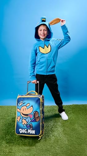 Bioworld Dog Man Character Print Blue 18" Soft-Sided Youth Carry On Suitcase Luggage