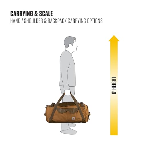 Carhartt Heavy Haul Utility Duffel Bag's, Water-Resistant Packable Bag for Jobsite, Gym, and Travel, Black, 55L