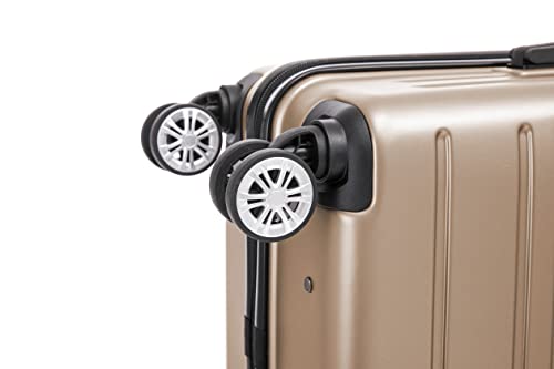 Rockland Irvine Hardside Spinner Wheel Luggage, Champagne, 19", 23", 27"