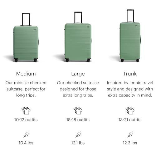 Away Medium Checked Luggage - 26-Inch Lightweight Hardside Suitcase with Custom WhisperGlide 360° Wheels, Interior Compression System, TSA-Accepted Lock - Sea Green