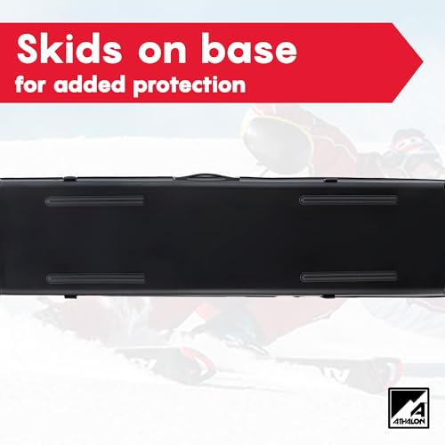 Athalon The Vault Hardshell Rolling Ski Case, Rugged Expandable Equipment Case with Smooth-Glide Wheels, Holds Two Pairs of Skis or Two Snowboards with Boots, Black