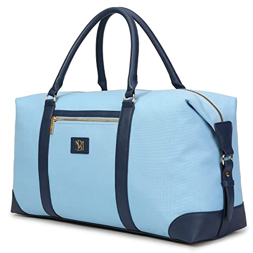 BADGLEY MISCHKA Barbara XL Canvas Weekender Duffel Bag (Light Blue)
