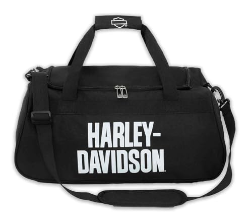 Harley-Davidson Rugged American Flag Graphic Durable Duffel Bag, Black