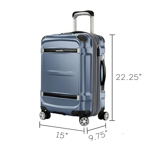Ricardo Beverly Hills Rodeo Drive 2.0 Hardside 4 Wheel Spinner, TSA Lock, Lightweight Suitcase, Unisex, Stylish (Arctic Blue, 21-Inch Carry-On)