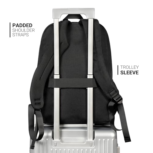 ZORFIN 26L Black Backpack for College, and Travel: Water Resistant Bookbag