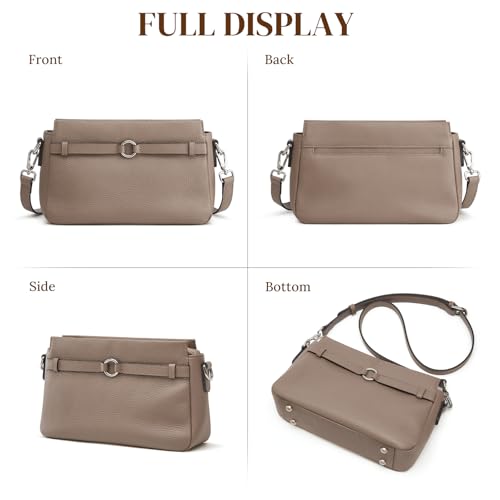 S-ZONE Genuine Leather Crossbody Bags for Women Small Leather Purse Cross Body Soft Shoulder Handbag Trendy