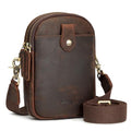 S-ZONE Small Crossbody Bags for Women Trendy RFID Blocking Cross body Bag Leather Cell Phone Wide Strap Shoulder Purses Dark Brown