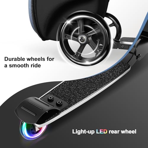 Baotree 2-in-1 Ride-On Scooter Suitcase, Scooter Luggage for Kids Ages 5-12, Foldable & Lightweight Carry with LED Light-Up Wheels