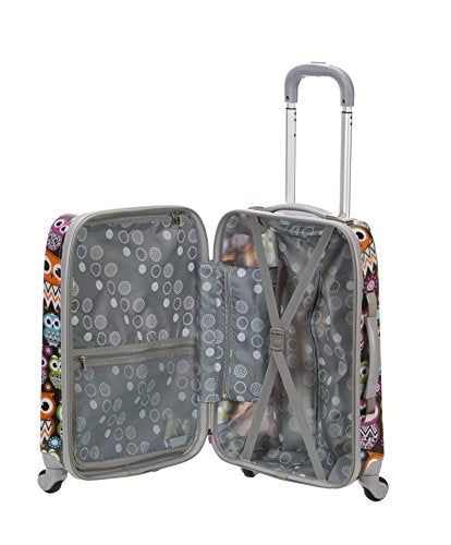 Rockland Departure Hardside 2 Piece Spinner Wheel Luggage, (20"/28"), Owl