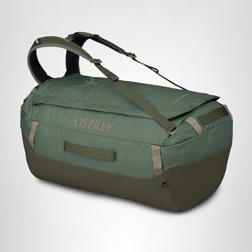 Osprey Transporter 65L Lightweight Travel Duffel Bag - Water Resistant Durable Gear Bag for Men and Women, Pine Leaf