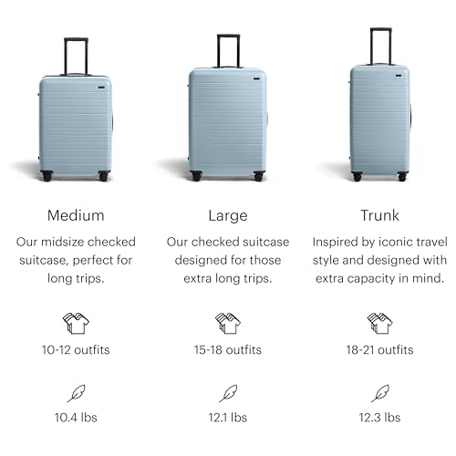 Away Amazon Exclusive Medium Checked Luggage - 26-Inch Lightweight Hardside Suitcase with Custom WhisperGlide 360° Wheels, Interior Compression System, TSA-Accepted Lock - Sky Blue