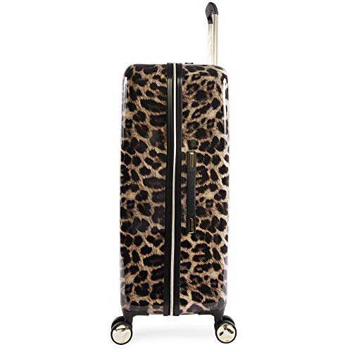 BEBE Luggage Adriana 29" Hardside Check In Spinner Suitcase, Leopard
