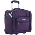 TPRC 15” Underseat Carry-On Luggage Airline Approved Personal Item with USB Charging Port, Purple