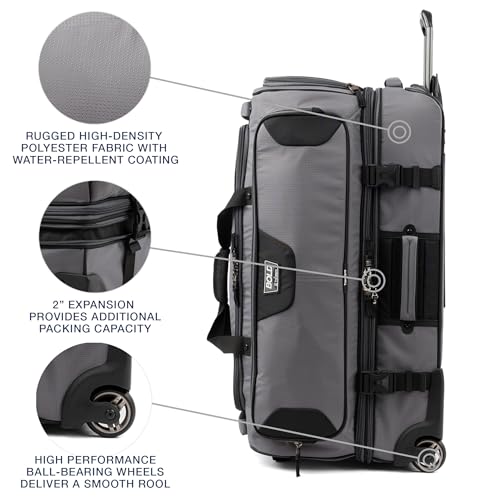 Travelpro Bold Softside 2-Piece Set — Expandable 2-Wheel Upright Large Luggage with Backpack, Grey/Black