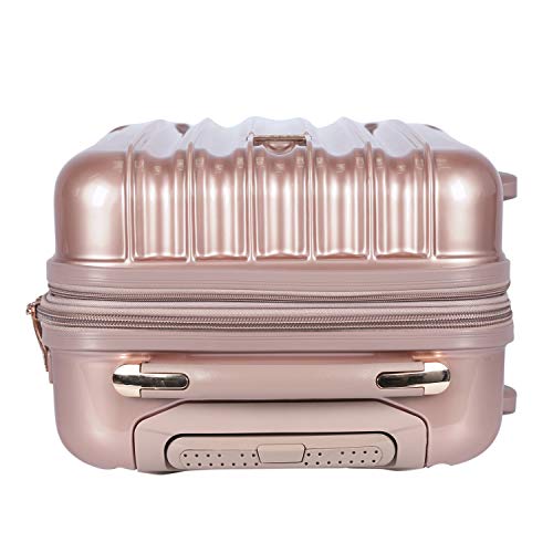 kensie 20" "Alma" Carry-On TSA-Lock Spinner Luggage, Rose Gold