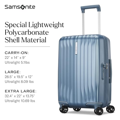 Samsonite UpLIFT Carry-On Hardside Luggage with Spinner Wheels - Airline-Approved, TSA Lock, Adjustable Handle System - Polycarbonate Hard Suitcase for Ultra Lightweight Travel - Elemental Blue