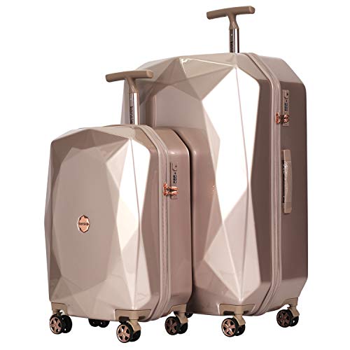 kensie Women's Gemstone Luggage Set, Rose Gold, 2 Piece Set (28"/20")