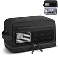 ETRONIK Tactical Toiletry Bag for Men, Travel Hygiene Bag with Double-layer, Hanging Toiletry Bag Water-Resistant Shaving Dopp Kit with EDC Molle Pouches, Bathroom Shower Makeup Bag Women, Black