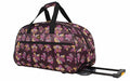 Lucas Designer Carry On Luggage Collection - Lightweight Pattern 22 Inch Duffel Bag- Weekender Overnight Business Travel Suitcase with 2- Rolling Wheels (Poly Purple)