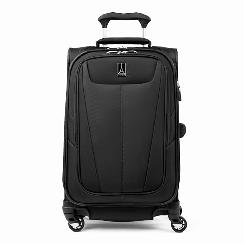 Travelpro Maxlite 5 Softside Expandable Luggage with 4 Spinner Wheels, Lightweight Suitcase, Men and Women, Black, Carry-on 21-Inch