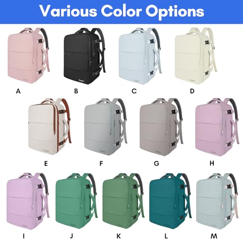 Taygeer Travel Laptop Backpack for Men Women, Airplane Approved Travel Backpack Suitcase with Water Bottle Pocket, Lightweight College 35l Luggage Bag 15.6inch Laptop Mochila Gifts for Business,Black